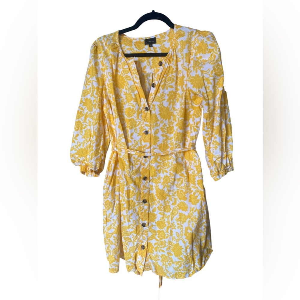TARGET WHO WHAT WEAR YELLOW MINI SHIRT DRESS WOMEN’S LARGE 100% COTTON